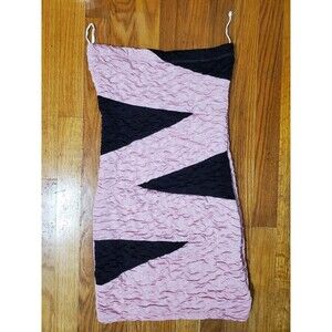 Lette Brand Clubbing Dress Size Small BodyCon Crinkle Design Pink Black D2273665